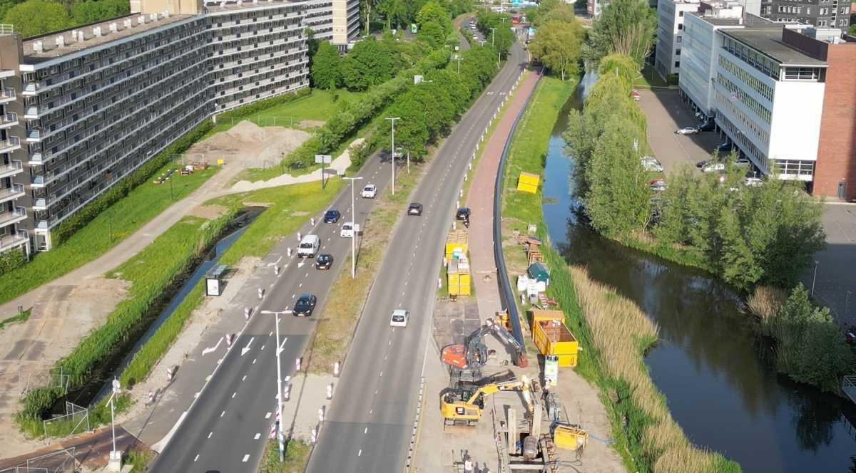 14 mei - Intrekken Dunea leiden en plaatsen barrier Vondellaan