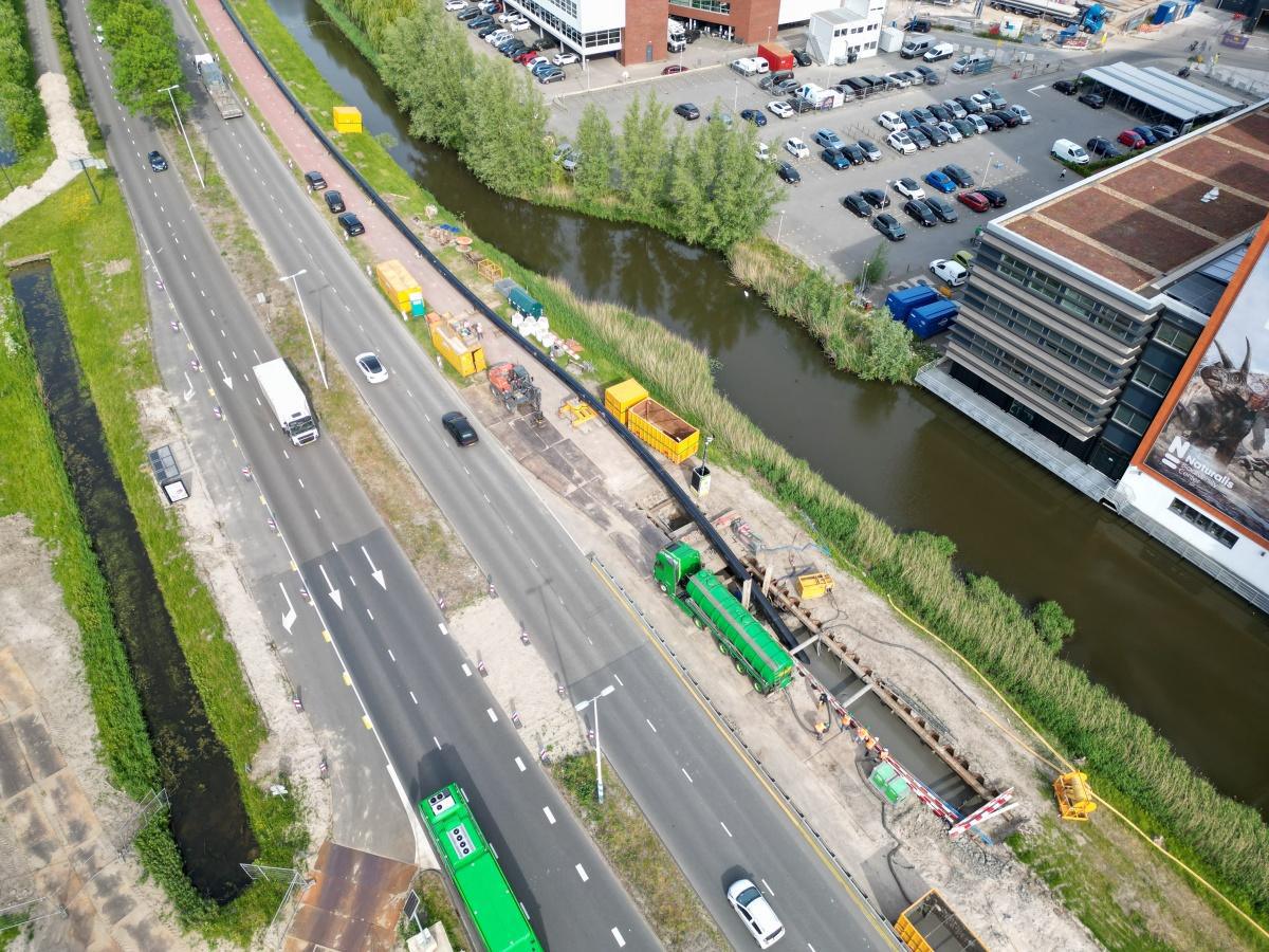 14 mei - Intrekken Dunea leiden en plaatsen barrier Vondellaan