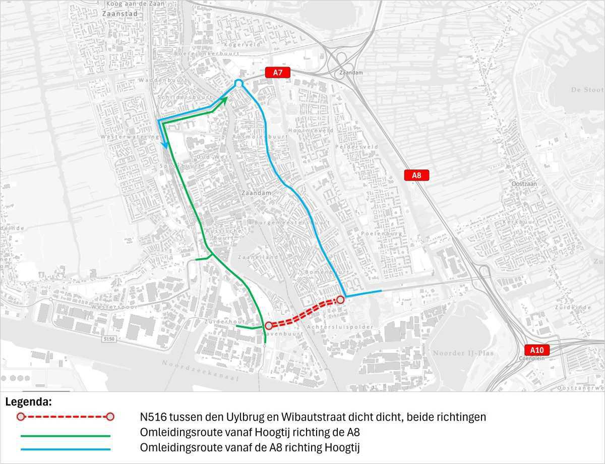 J.M. den Uylweg dicht in weekend 20-23 juni