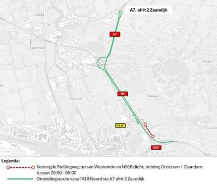 Damwanden intrillen Verlengde Stellingweg: 30 juni, 20.00-05.00 uur weg dicht