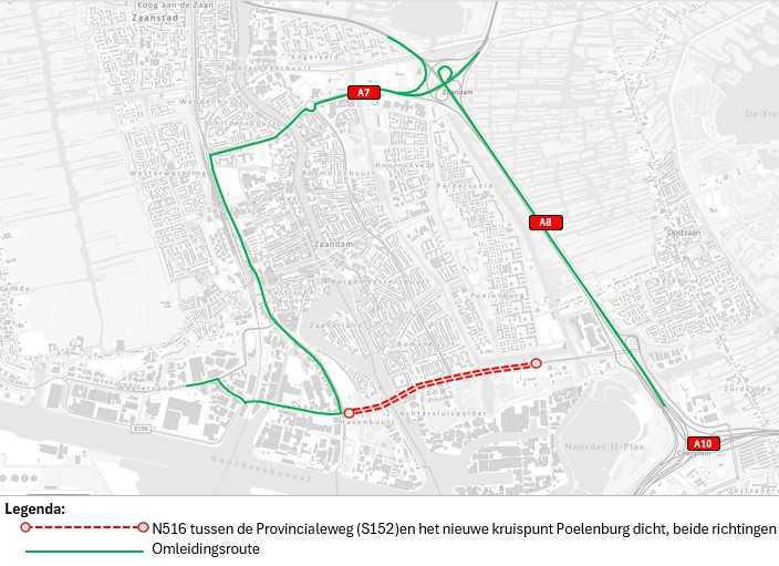 N516 dicht in weekend 18 t/m 21 juli N516 dicht in weekend 18 t/m 21 juli