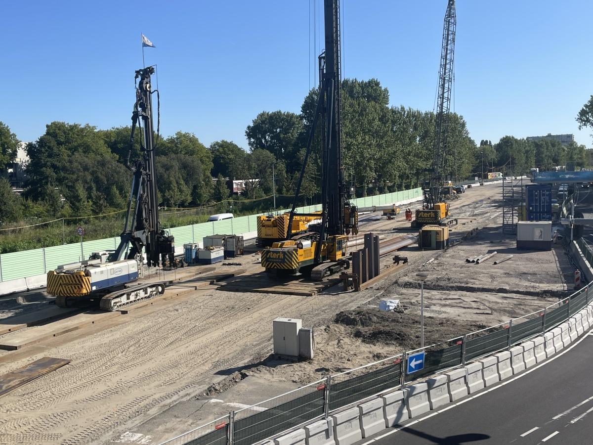 Avond- en nachtwerkzaamheden plaatsen damwanden: 1 t/m 4 september