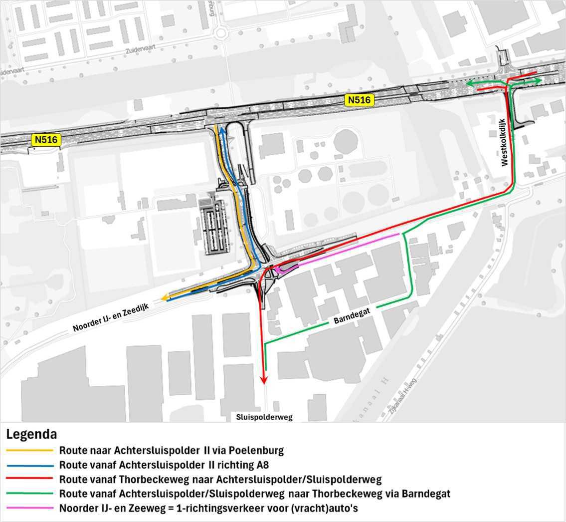 Werkzaamheden aanleg kruispunt Noorder IJ- en Zeedijk/Sluispolderweg: start 29 september  Werkzaamheden aanleg kruispunt Noorder IJ- en Zeedijk/Sluispolderweg: start 29 september