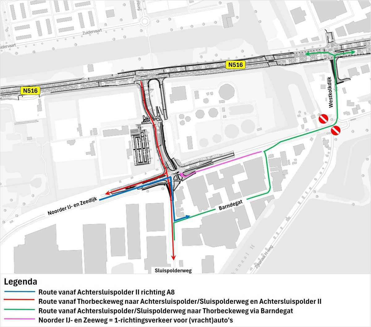 Werkzaamheden aanleg kruispunt Noorder IJ- en Zeedijk/Sluispolderweg: start 29 september 