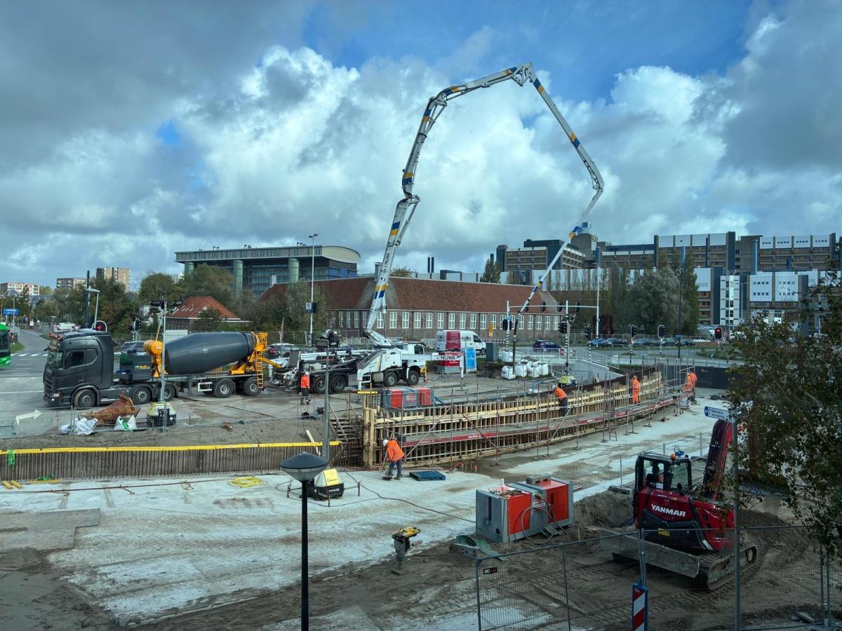 Voortgang bouw onderdoorgang Vondellaan