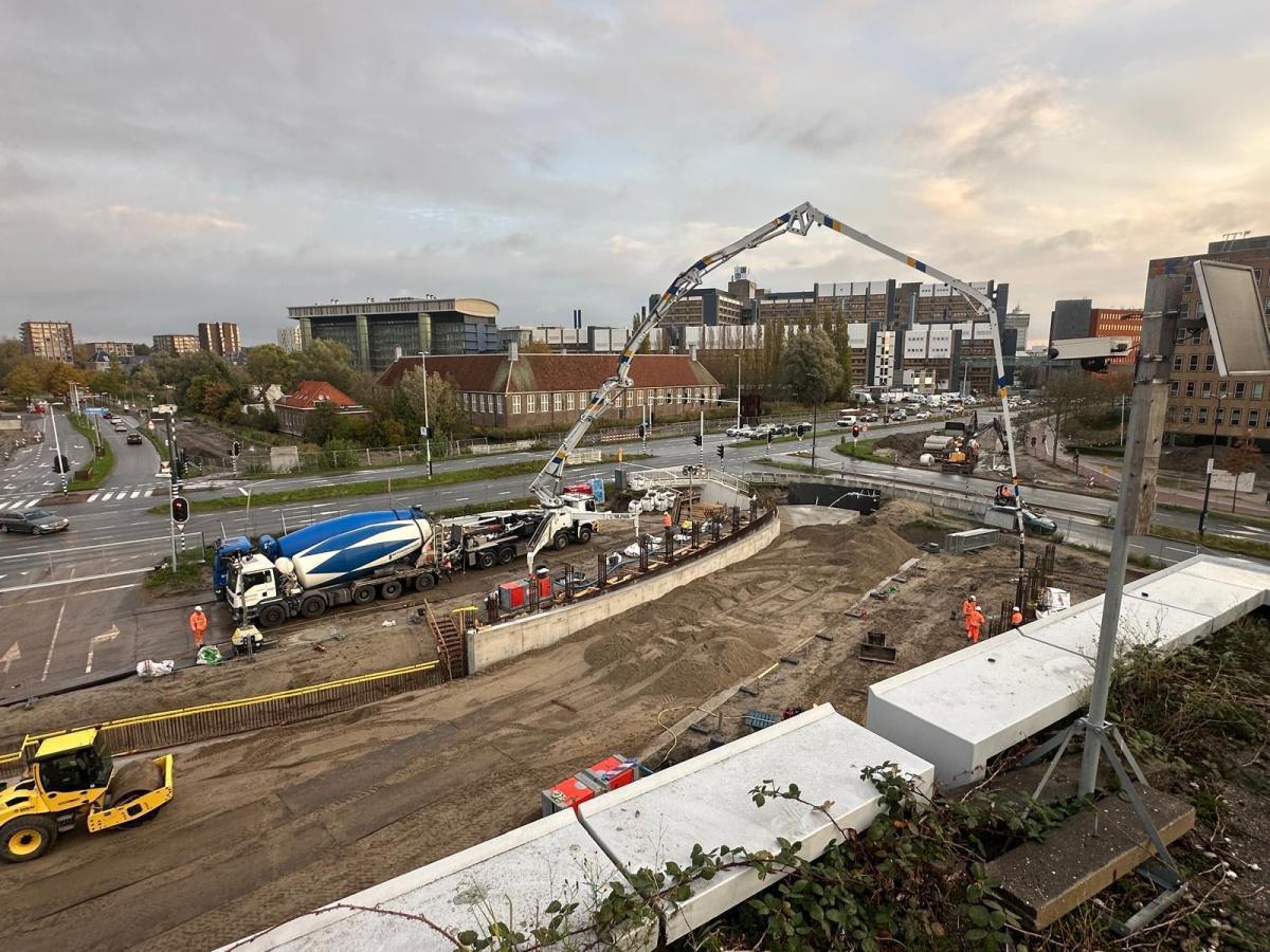 Voortgang bouw onderdoorgang Vondellaan