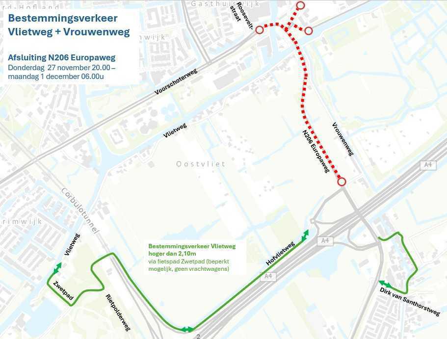 Reminder: Lange weekendafsluiting 27 november t/m 1 december Reminder: Lange weekendafsluiting 27 november t/m 1 december