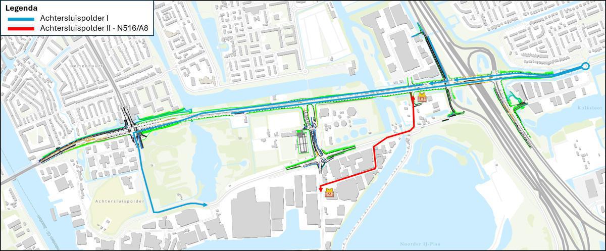 Nachtafsluitingen voor openstelling kruispunt Noorder IJ- en Zeedijk / Sluispolderweg Nachtafsluitingen voor openstelling kruispunt Noorder IJ- en Zeedijk / Sluispolderweg