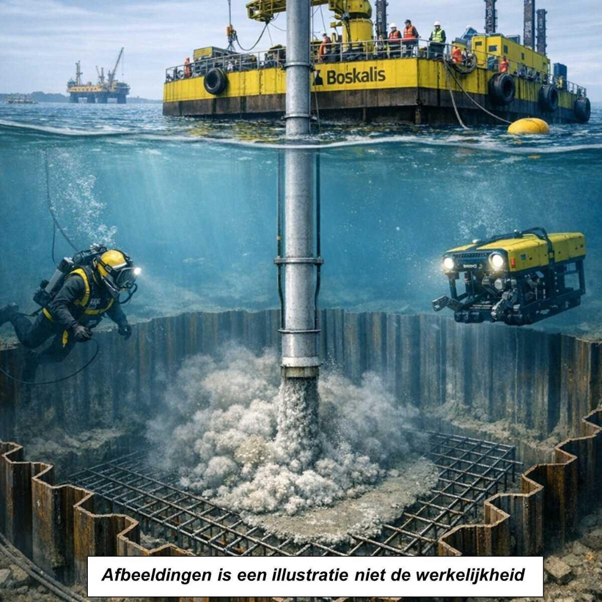 Eerste betonstort: start van het waterdicht maken van de bouwkuip