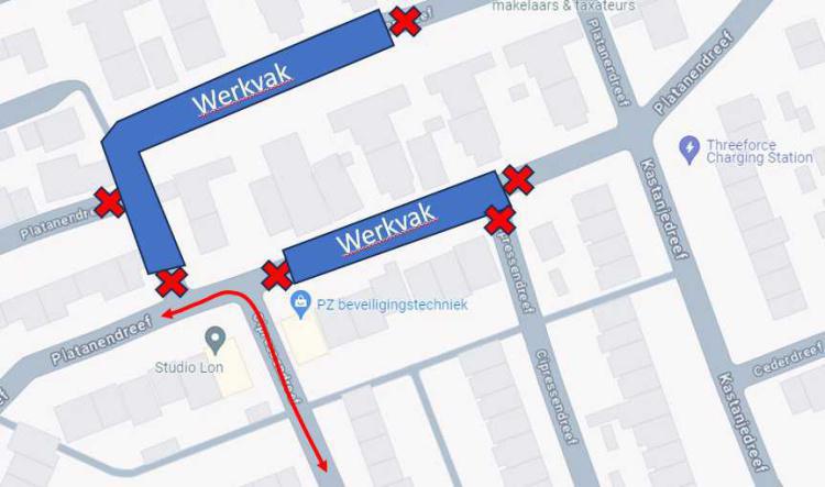 Cipressendreef, wijziging aanrijroute