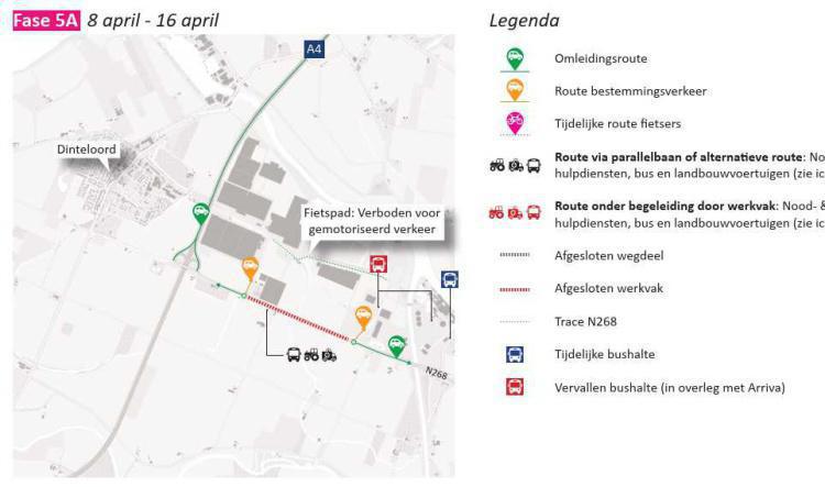 Start werkzaamheden N268 vanaf 08-04-2024