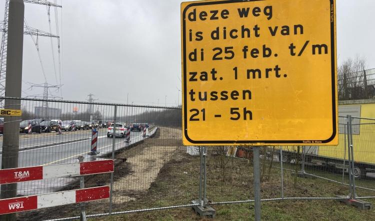 Nachtafsluitingen Verlengde Stellingweg 25 t/m 28 februari