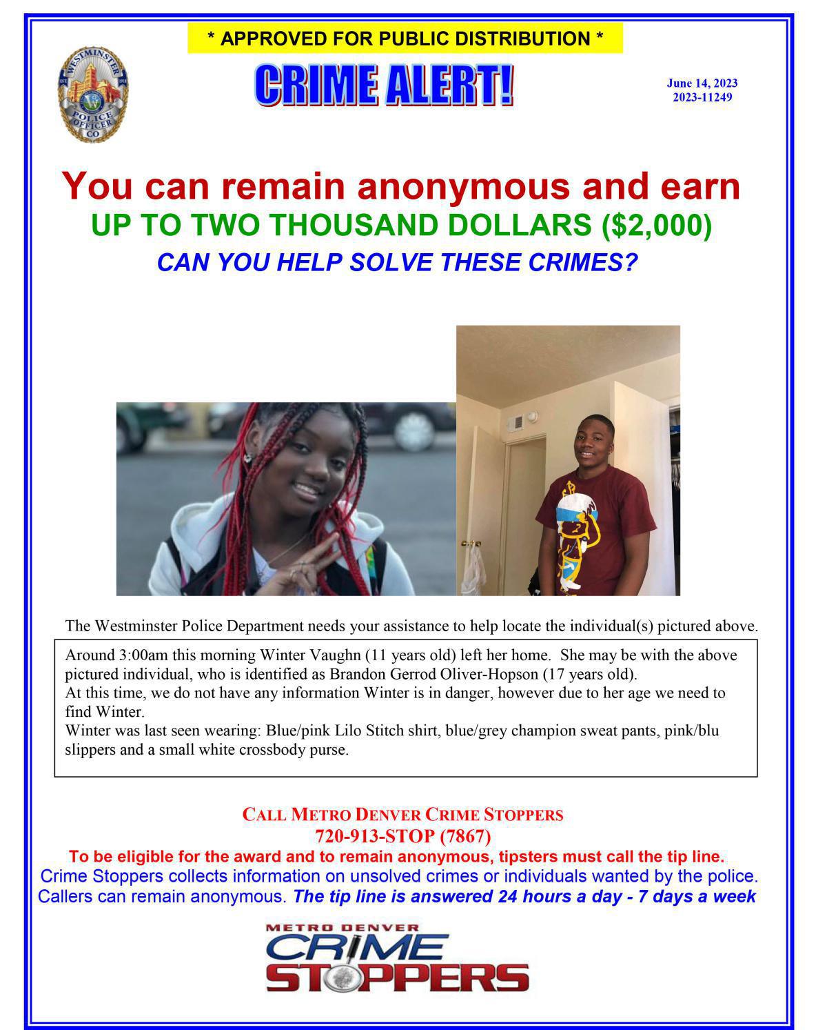 ***UPDATE*** Found Missing Juvenile ***UPDATE*** Found Missing Juvenile