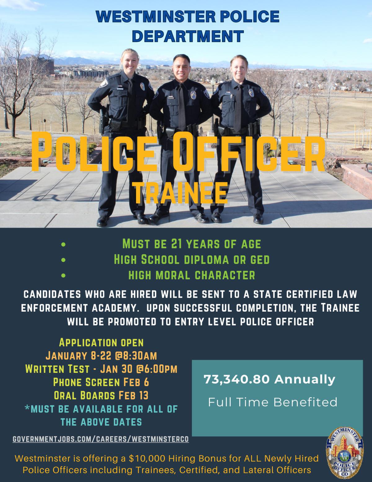 Were hiring - Police Officers Were hiring - Police Officers