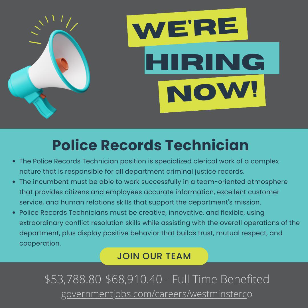 Police Records Technician Police Records Technician