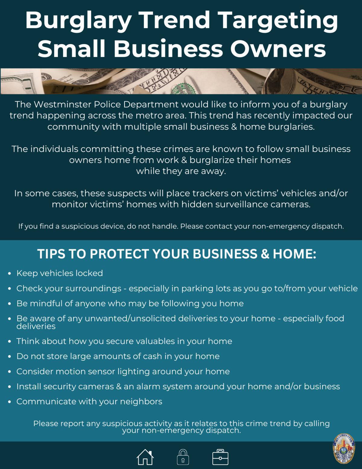 Community Alert - Burglary Trend Community Alert - Burglary Trend