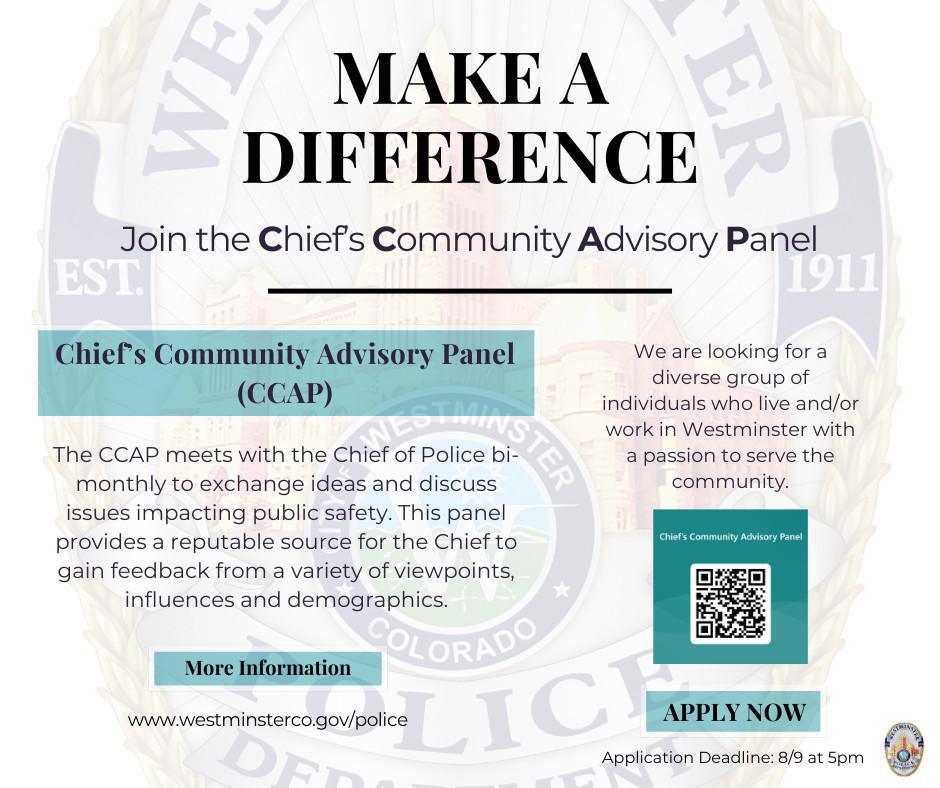 Join the Chief's Community Advisory Panel Join the Chief's Community Advisory Panel