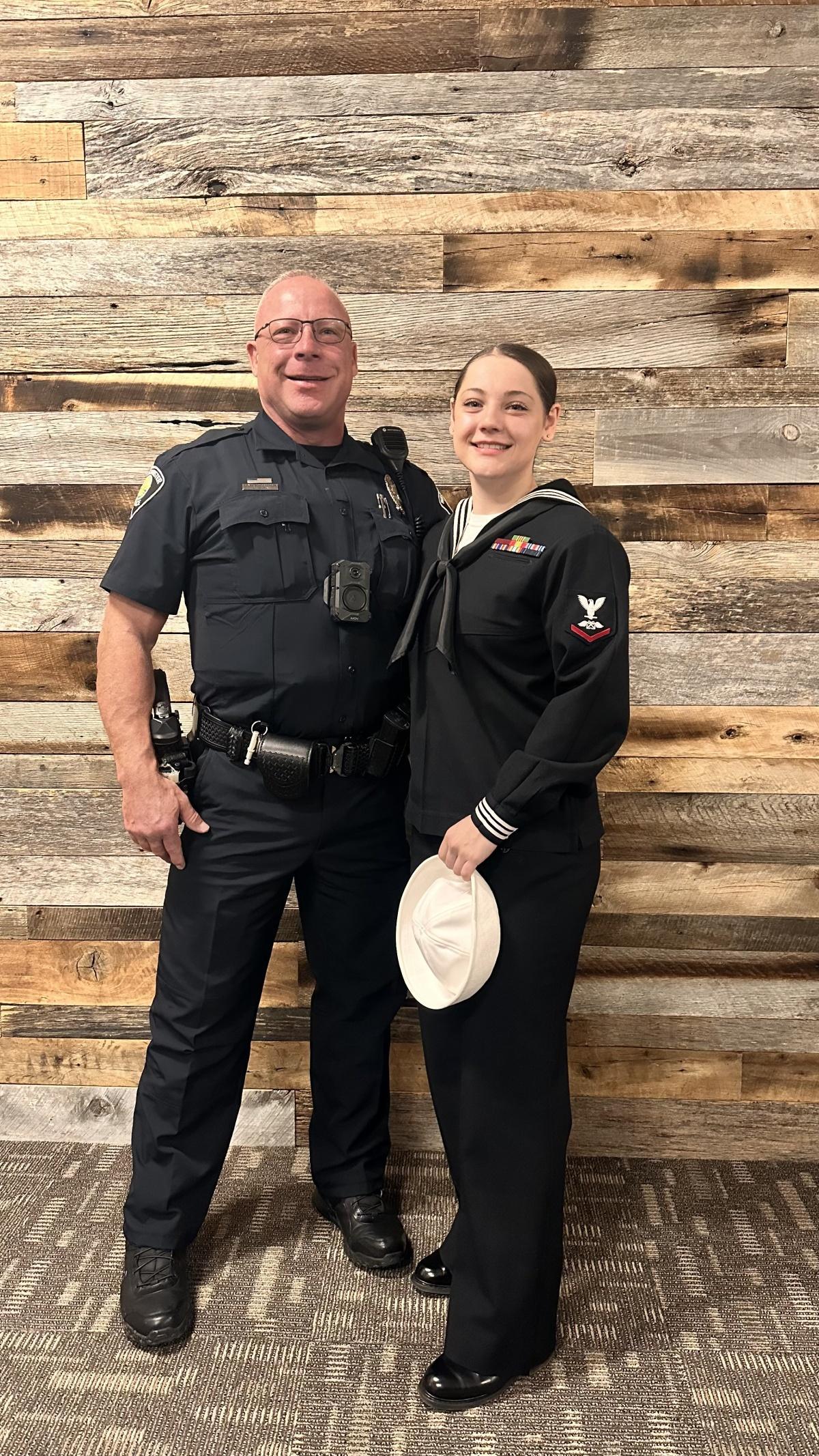 Daughter makes trip overseas to surprise Officer Jelen