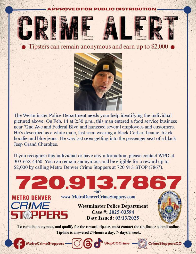 WPD searches for man accused of harassing staff and customers WPD searches for man accused of harassing staff and customers