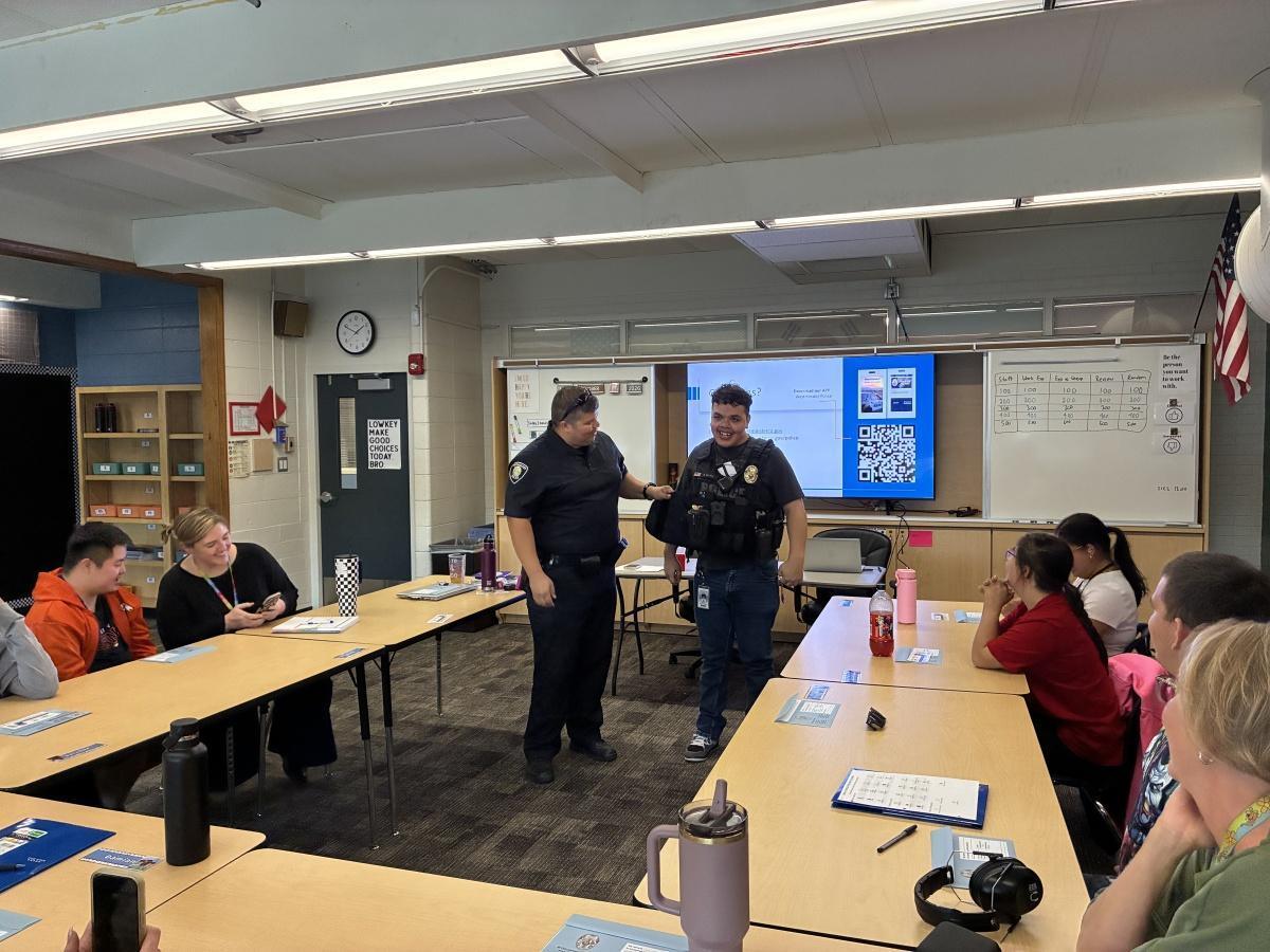 Officers visit students to discuss Blue Envelope Program