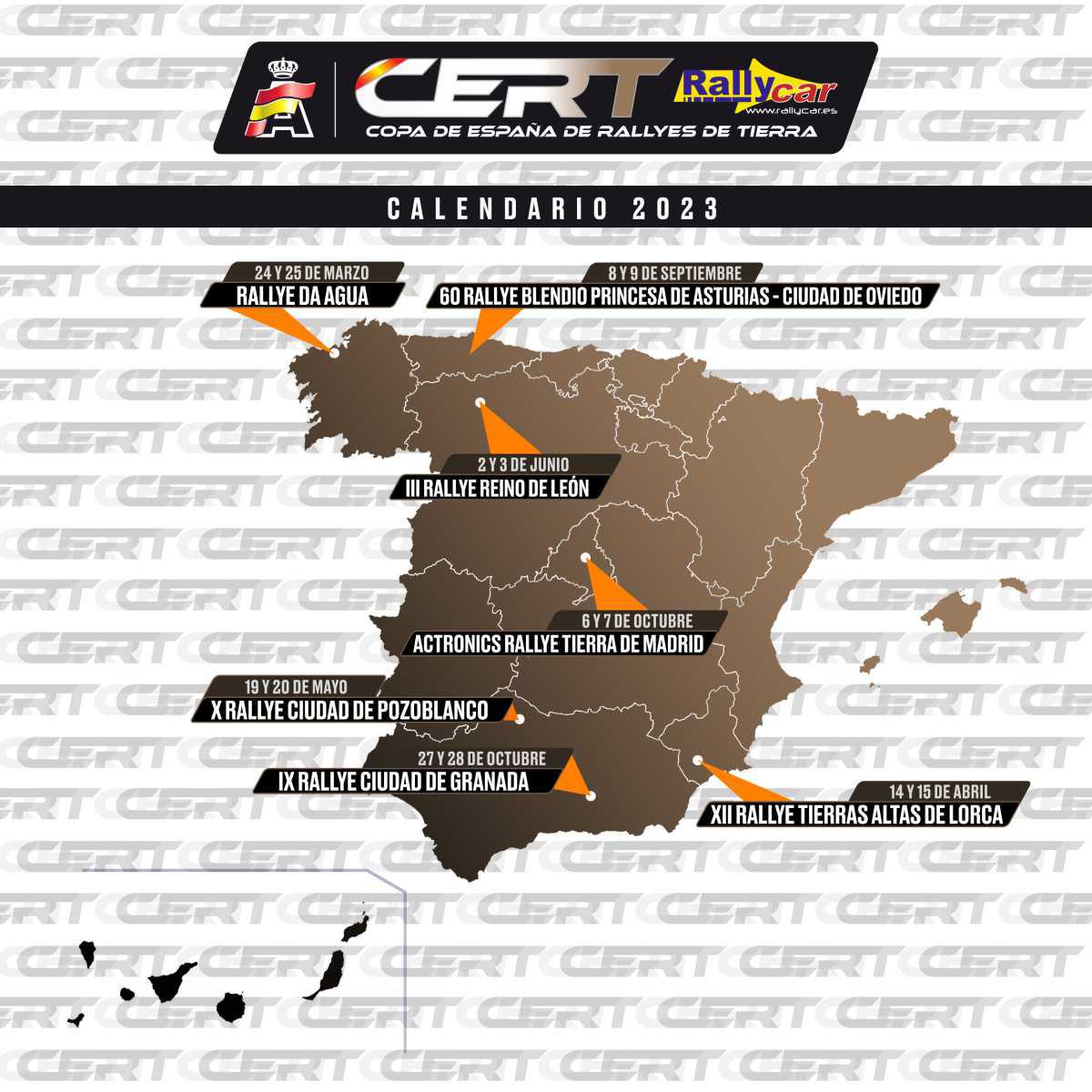 La CERT - Rallycar, con un calendario de 7 rallyes esta temporada