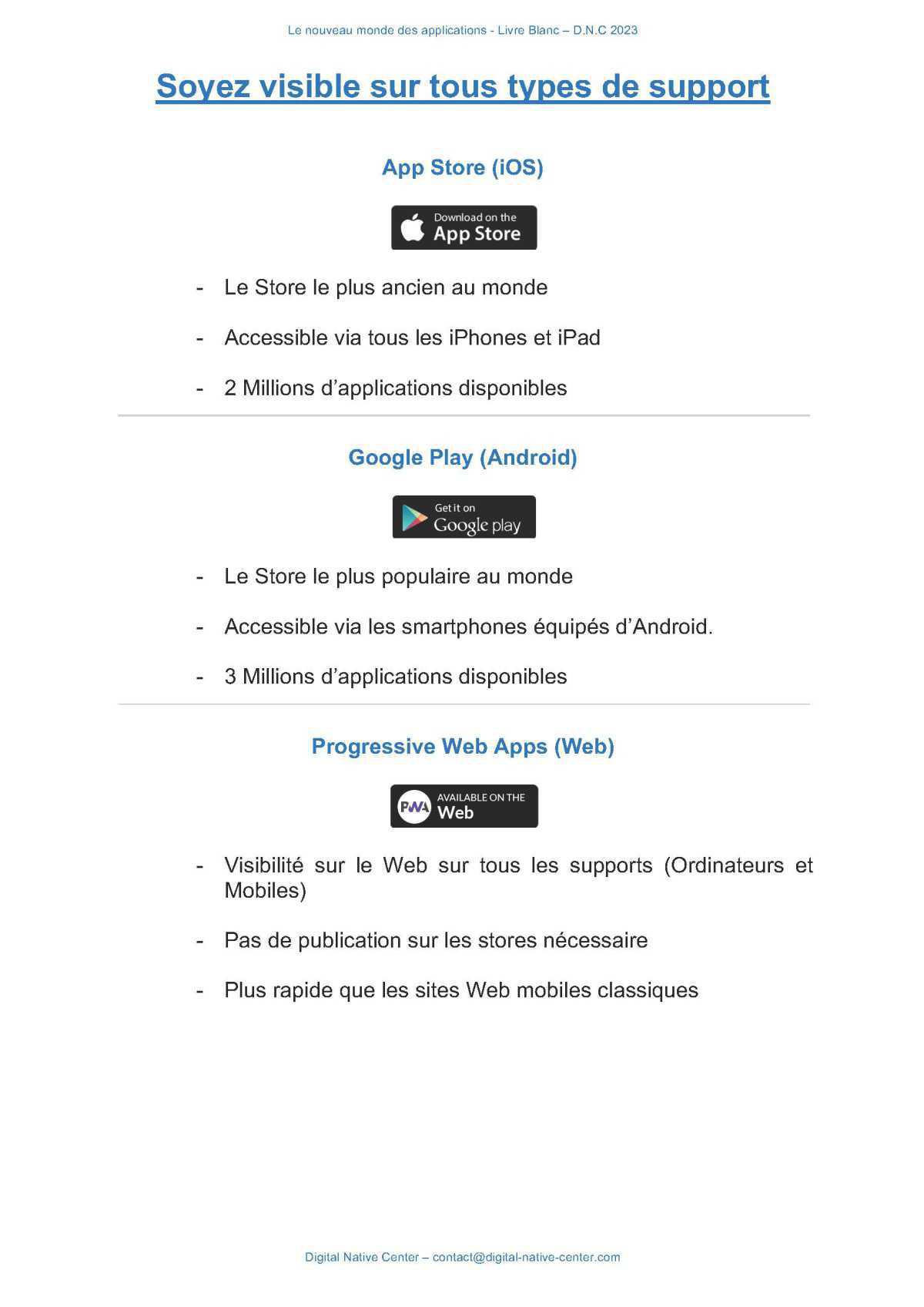 Bienvenue dans le nouveau monde des application mobiles