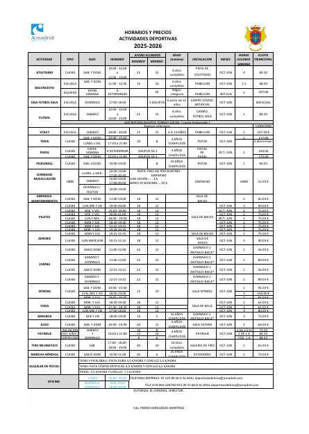 ACTIVIDADES DEPORTIVAS Y SOCIOCULTURALES