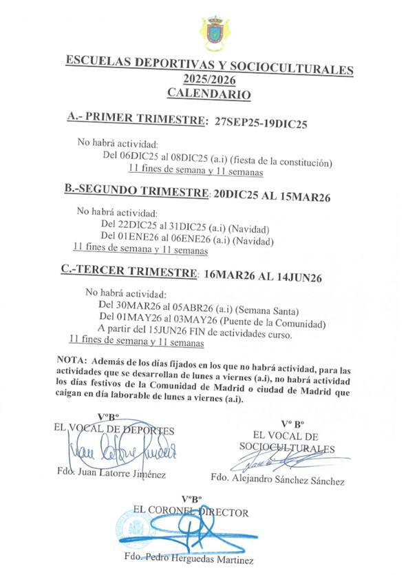ACTIVIDADES DEPORTIVAS Y SOCIOCULTURALES 2025/2026