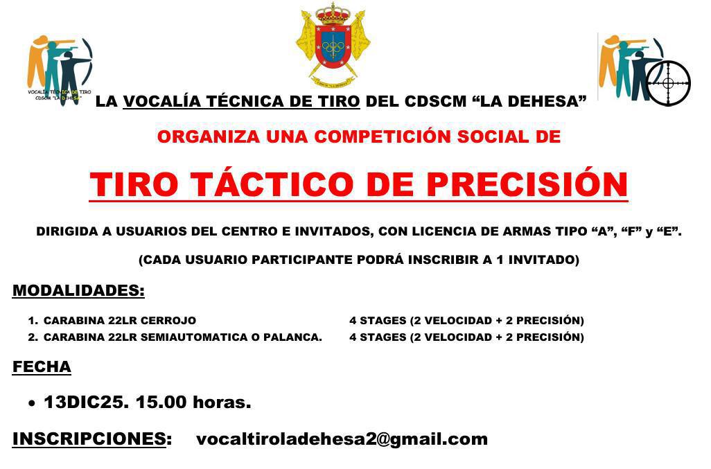 II TIRADA LIGA DE ARMA LARGA 25-26 EN TIRO TÁCTICO DE PRECISIÓN (TTP).