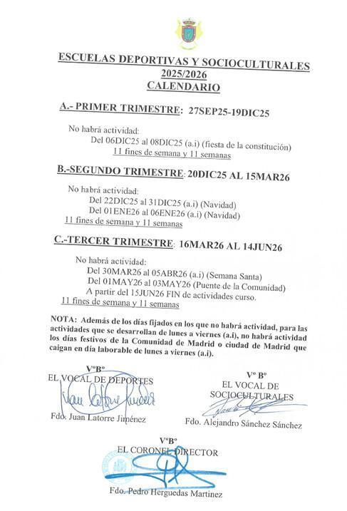 ESCUELAS DEPORTIVAS