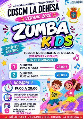CURSILLOS INTENSIVOS VERANO 2026 CDSCM LA DEHESA. MASTERCLASS SPINNING, AQUAGYM Y ZUMBA 20/06/2026 CURSILLOS INTENSIVOS VERANO 2026 CDSCM LA DEHESA. MASTERCLASS SPINNING, AQUAGYM Y ZUMBA 20/06/2026