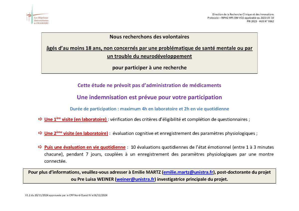 Etude s'intéressant aux liens existants entre les événements de vie difficiles et le vécu et la gestion des émotion : recherche de participants