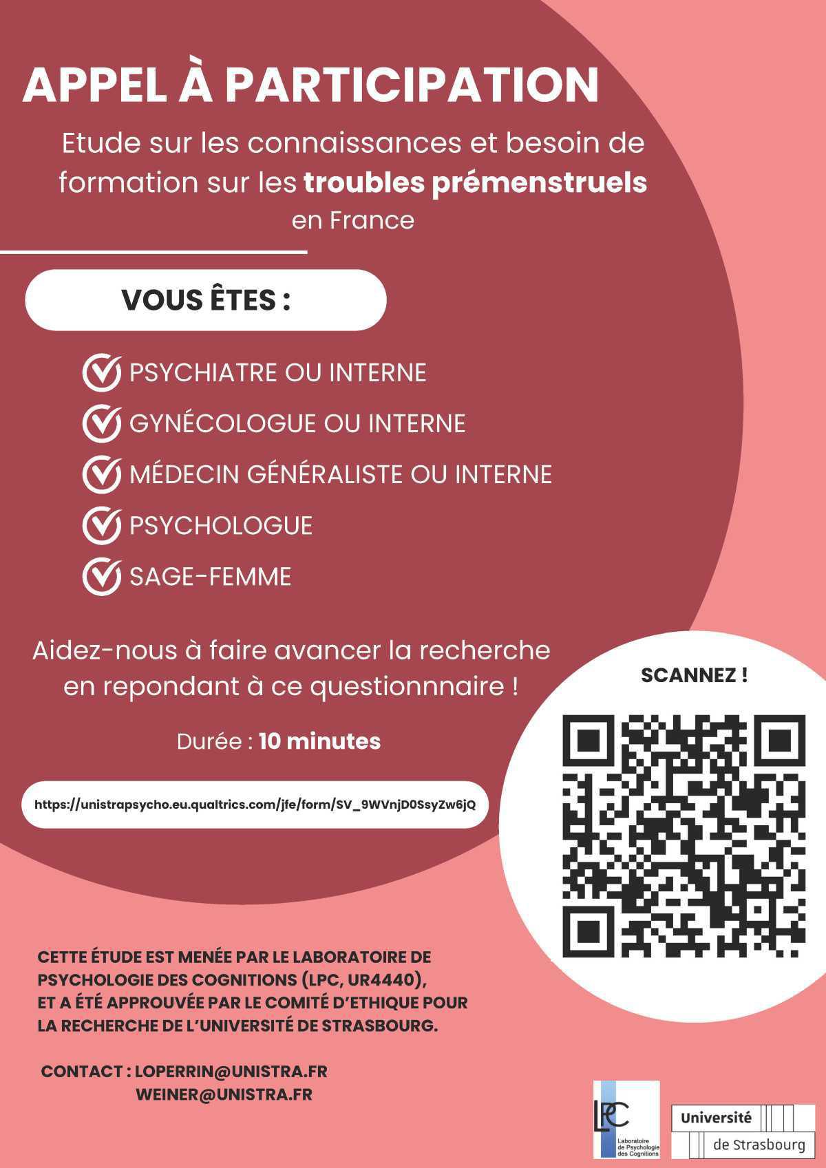Etude sur les connaissances et besoin de formation sur les troubles prémenstruels en France : recherche de professionnels