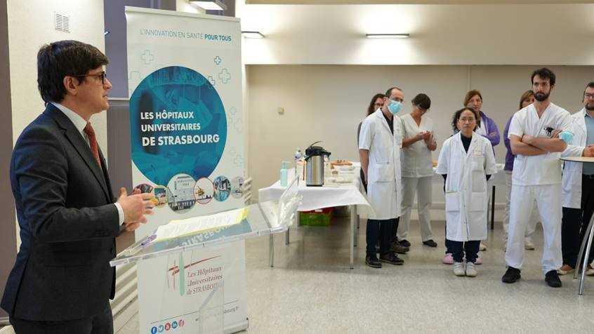 Cérémonie des voeux adressés aux personnels des HUS sur le site de la Robertsau