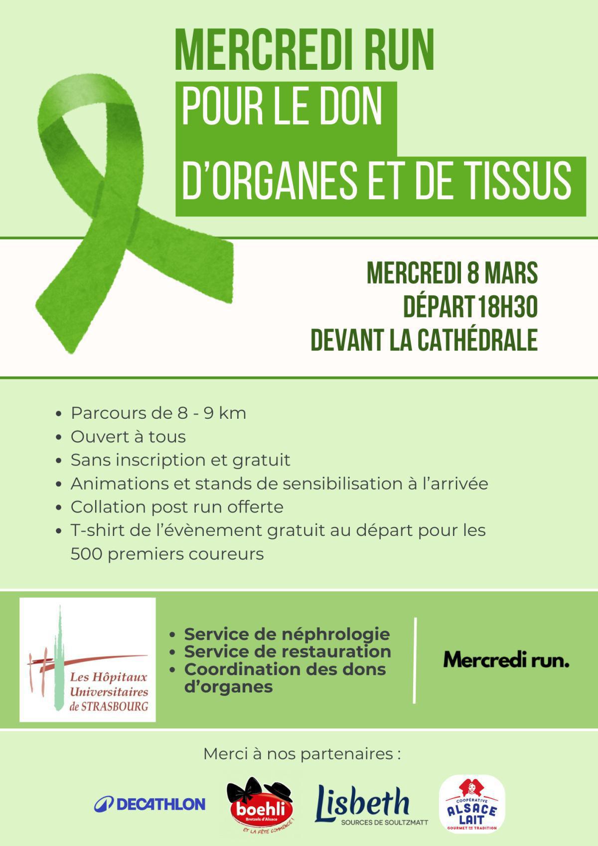 Mercredi RUN : Pour le don d'organes et de tissus