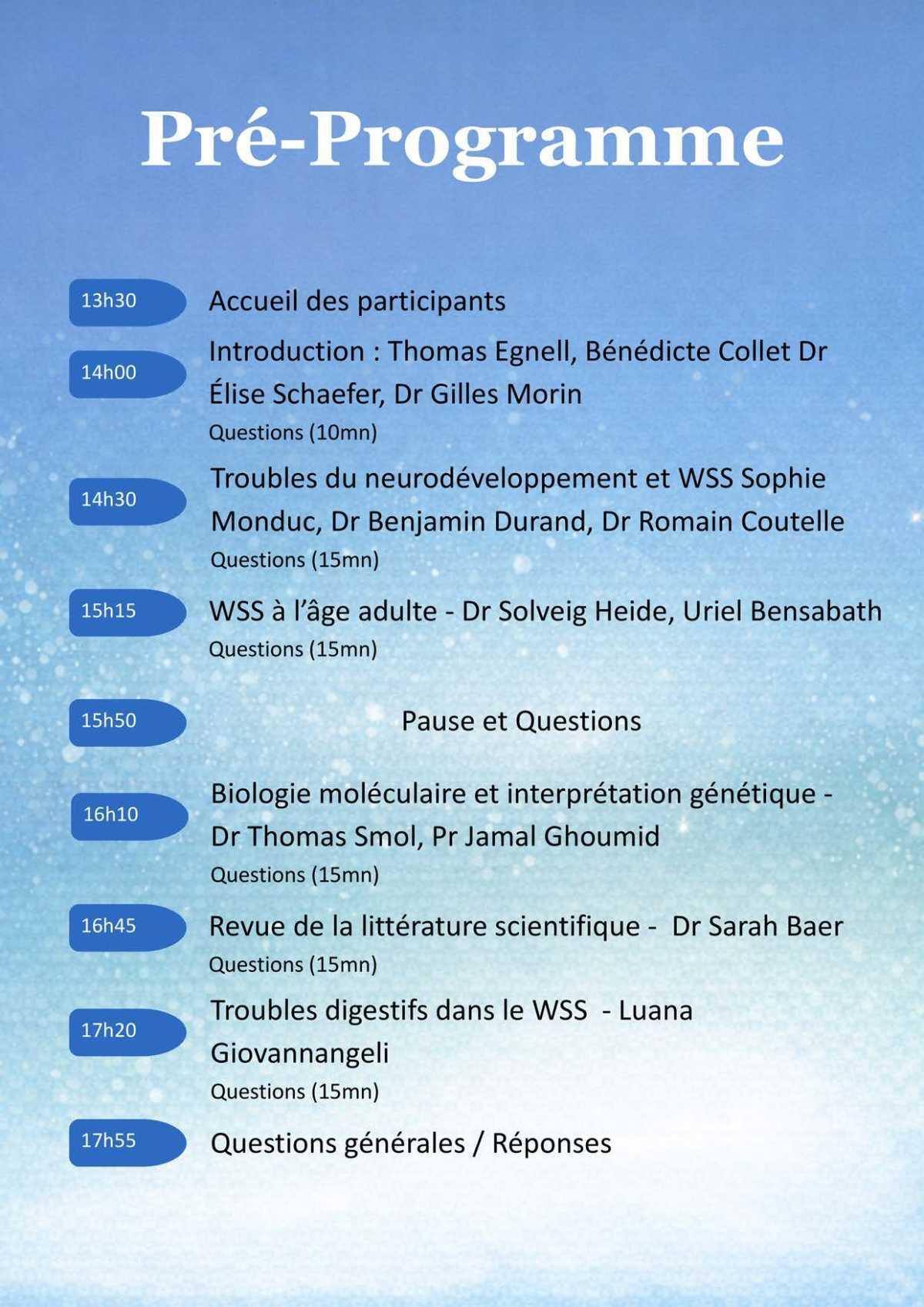 2ème journée d'échanges dédiée au syndrome Wiedemann-Steiner