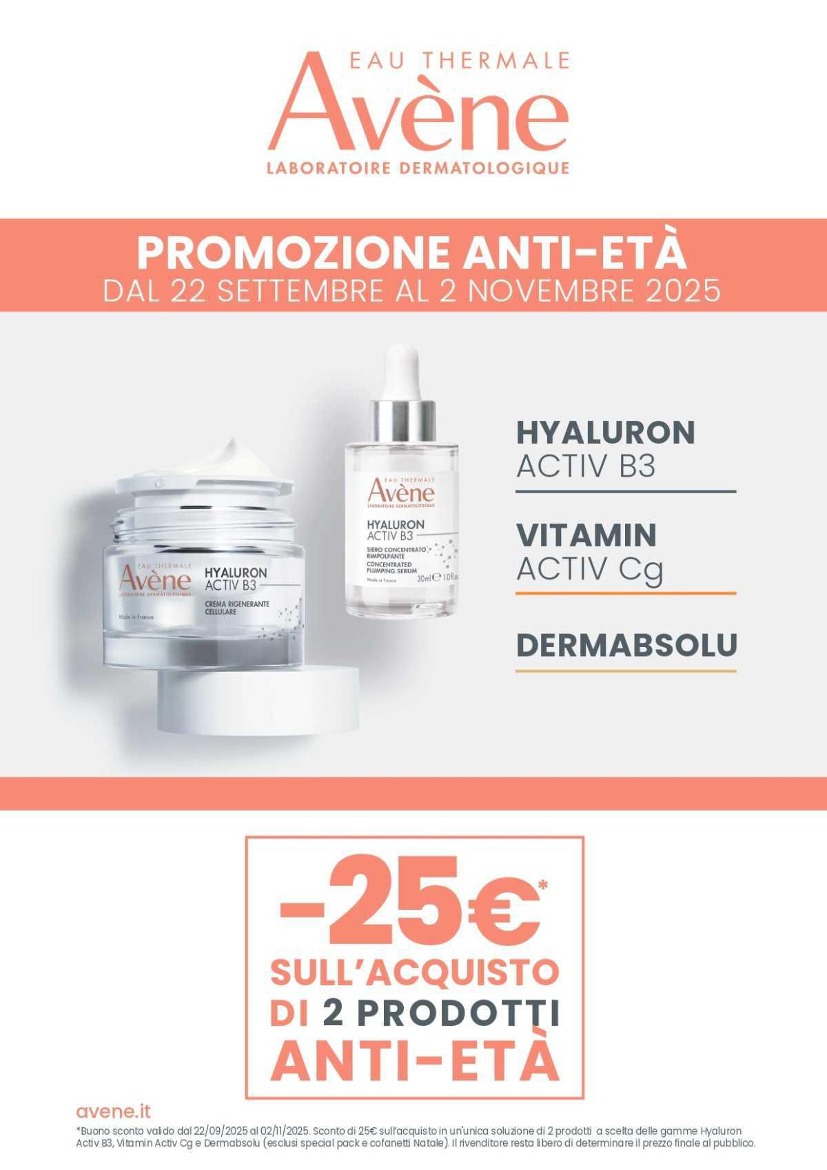 Promo Avène anti-età