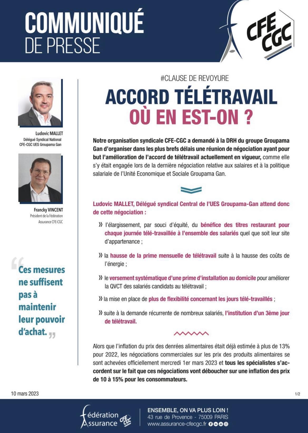 Communiqué de presse 