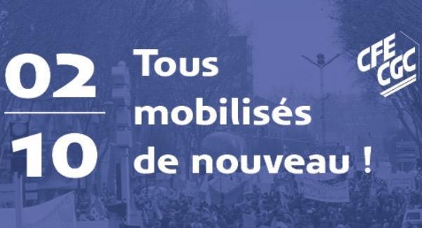 CFE-CGC : mobilisation du 2 octobre 2025