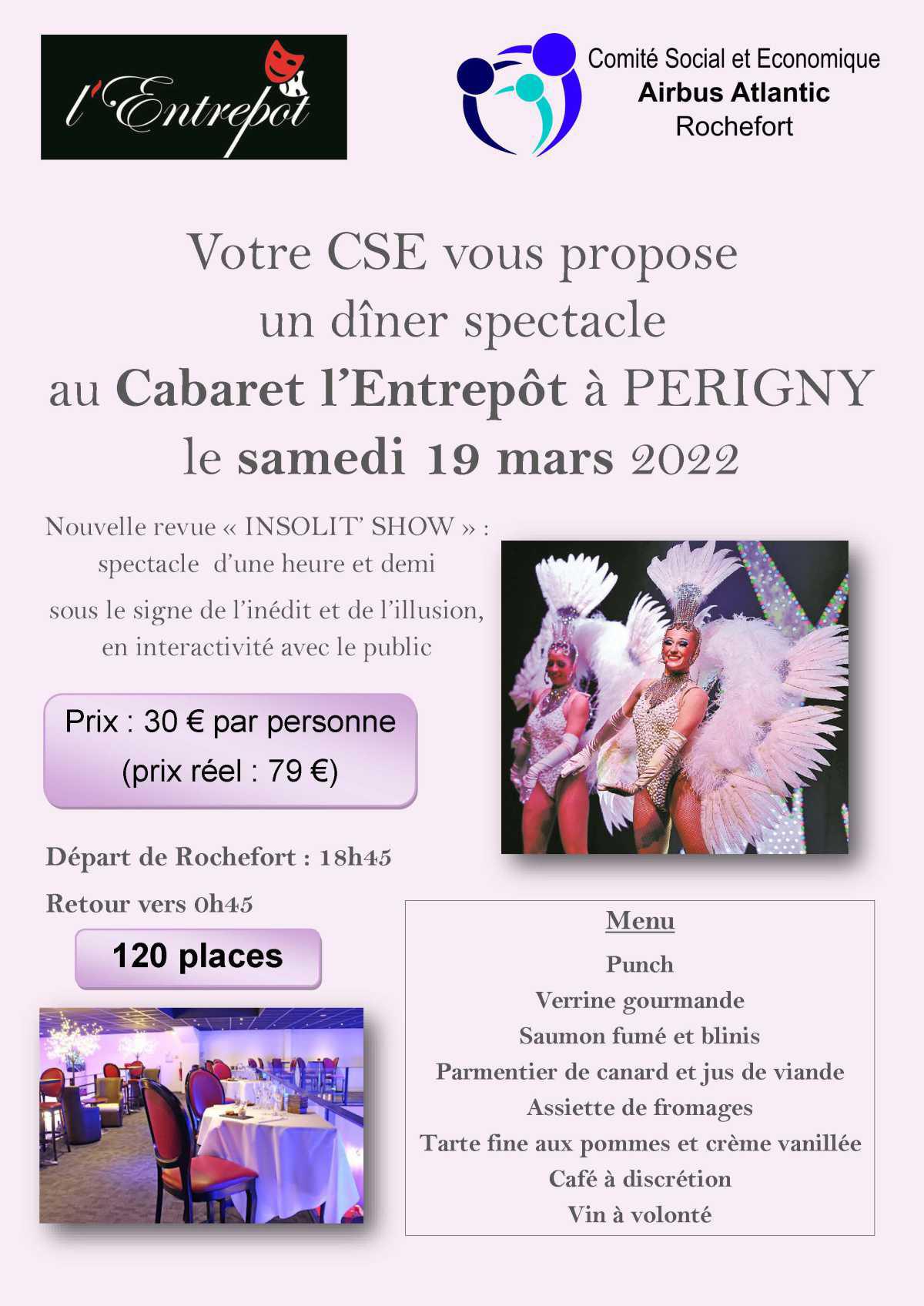 Dîner Cabaret le 19 mars 2022