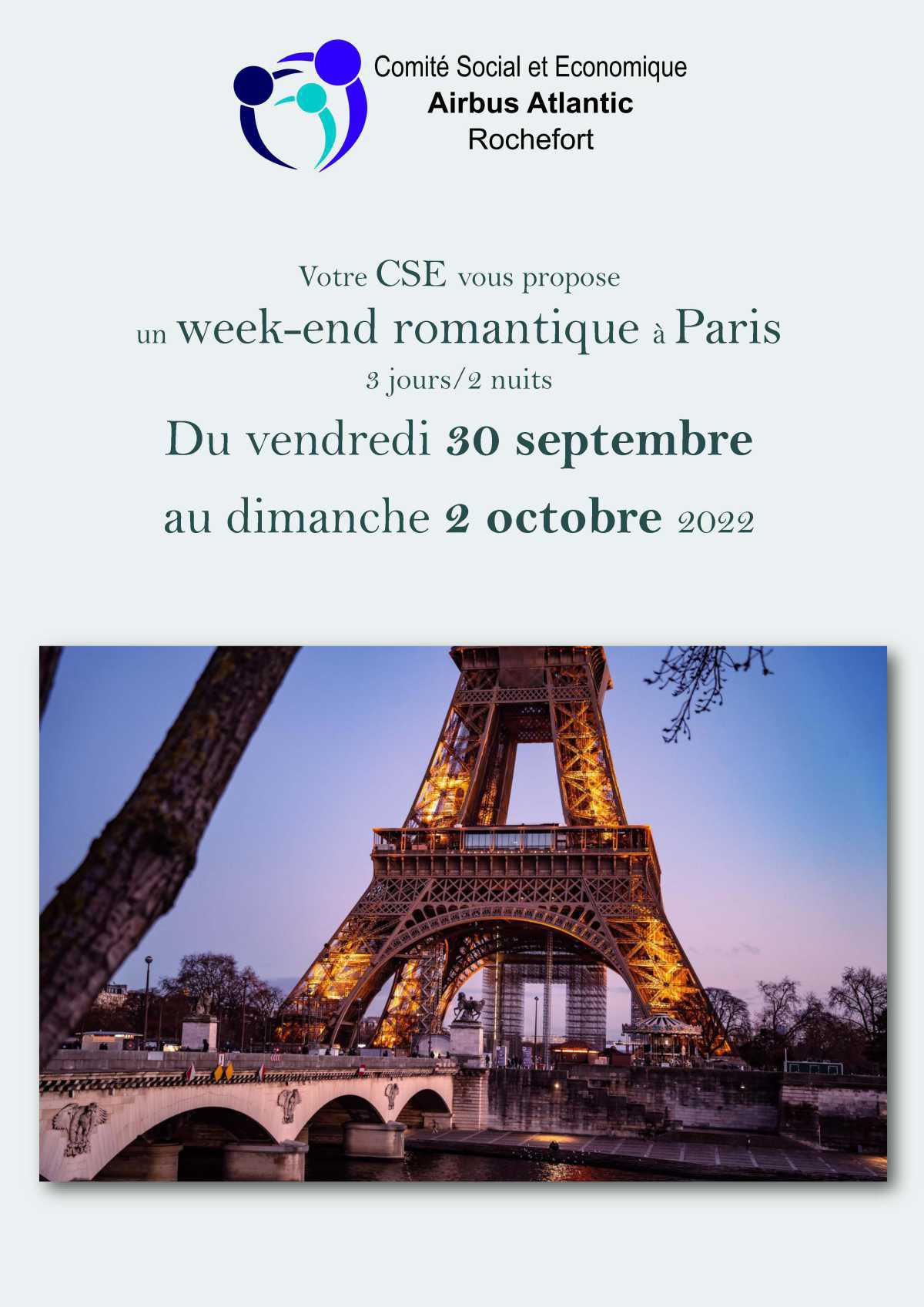 Week-end Paris - 30 sept au 2 oct 2022