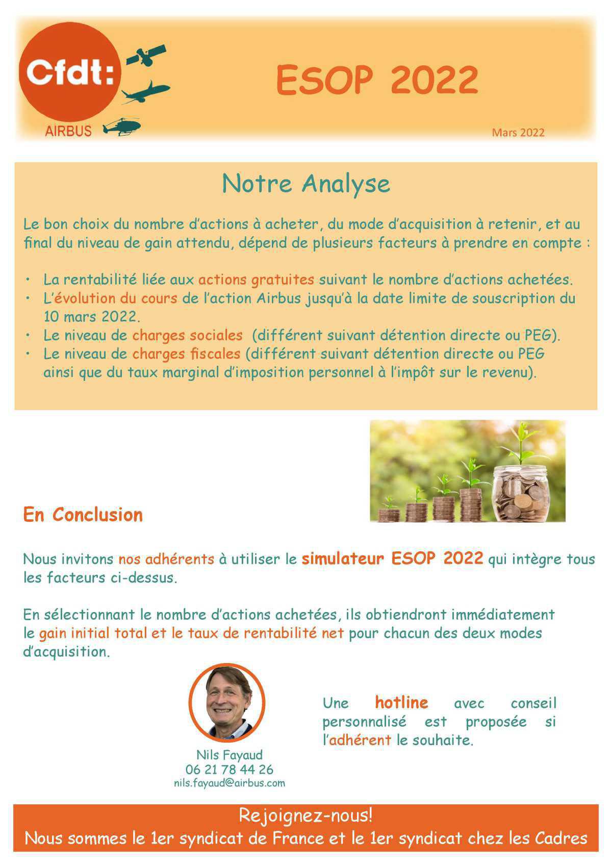 Conseils CFDT ESOP 2022