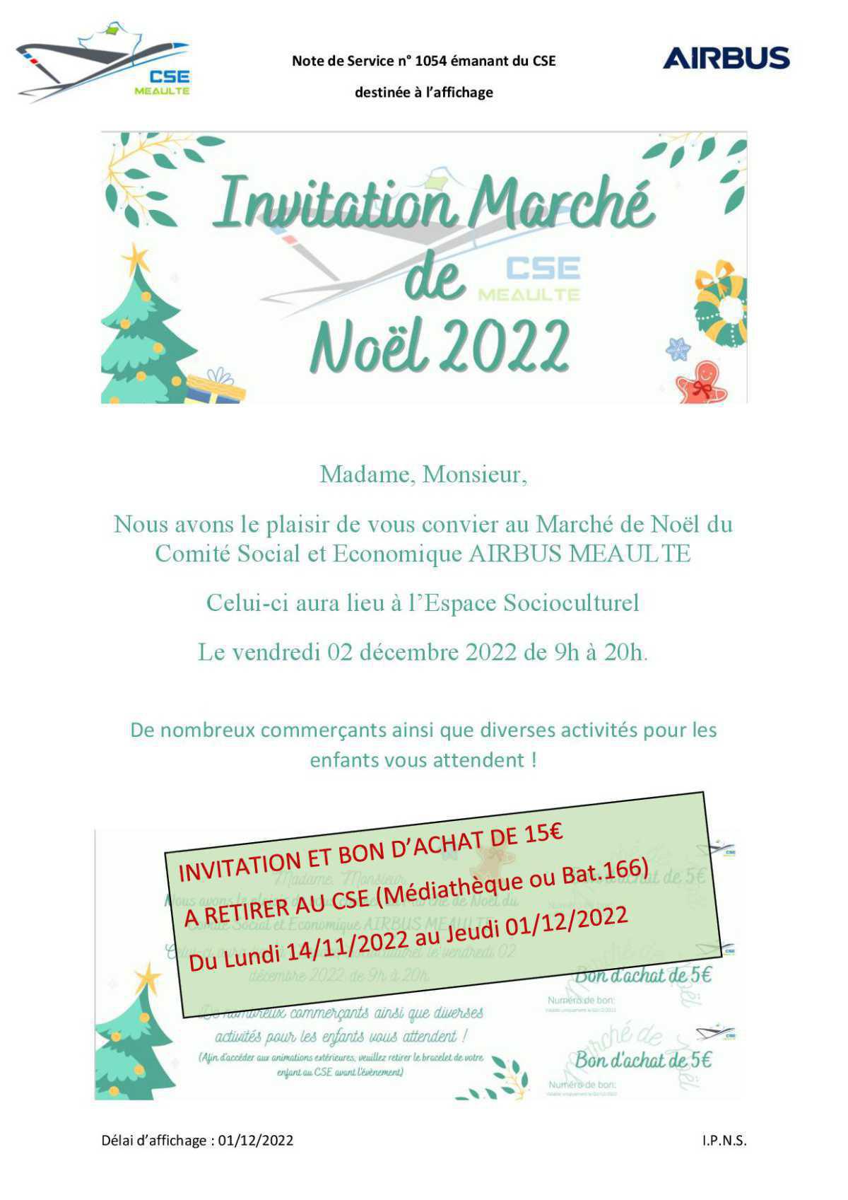 Marché de Noël le 2 décembre