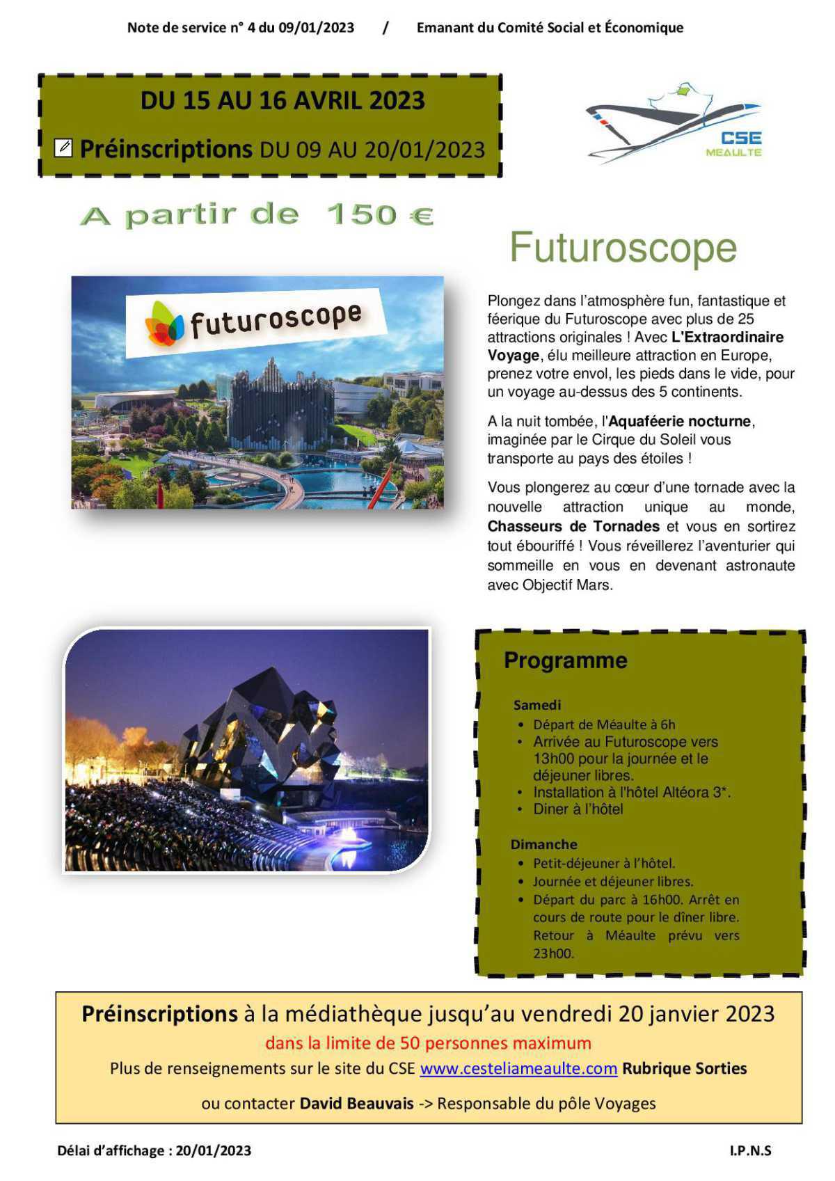 Futuroscope - 15 au 16 avril