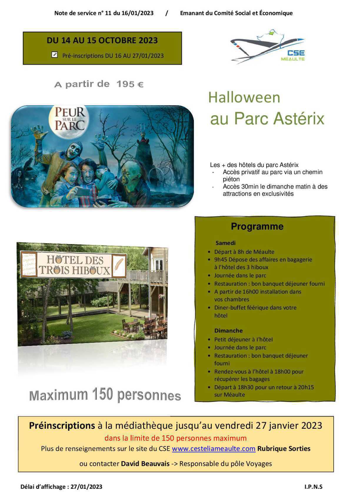 Astérix Halloween 14-15 octobre