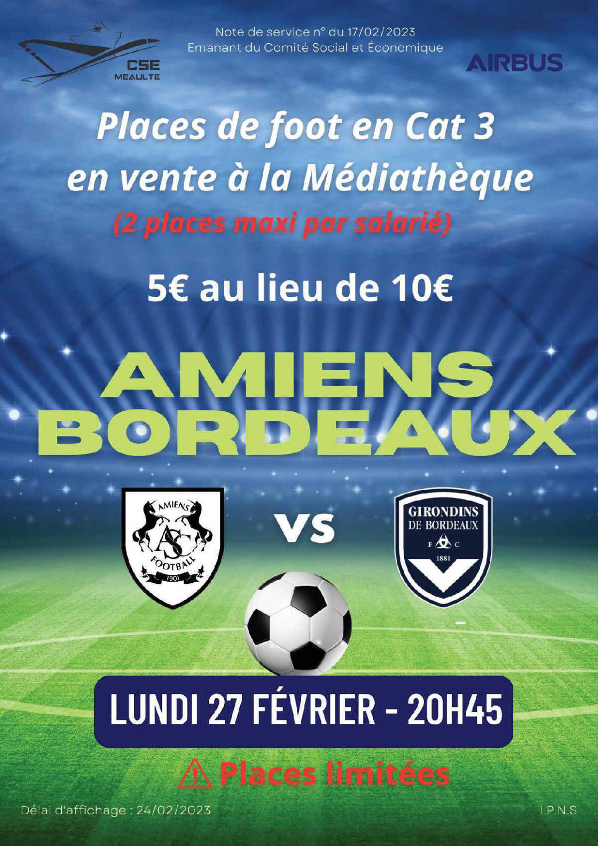 Foot Amiens Bordeaux le 27 février 