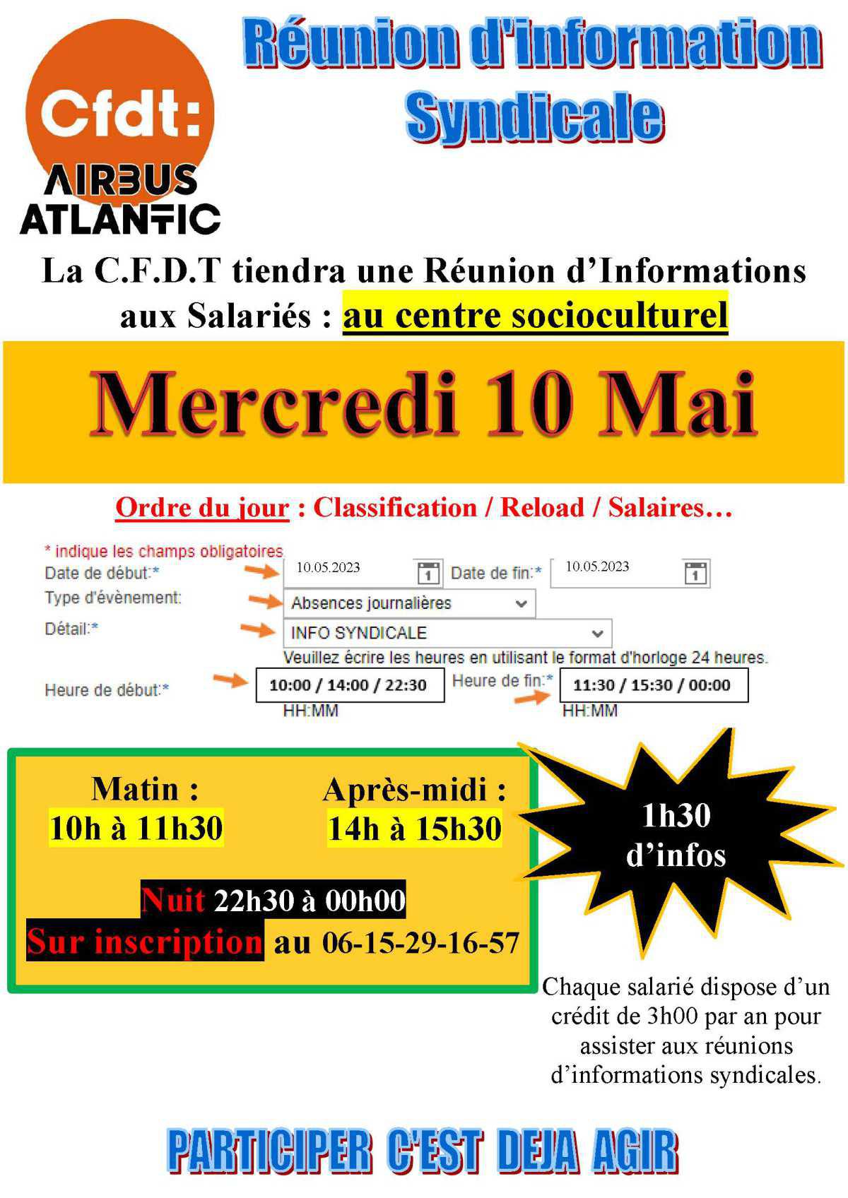 Méaulte, Réunion d'Information le mercredi 10 Mai