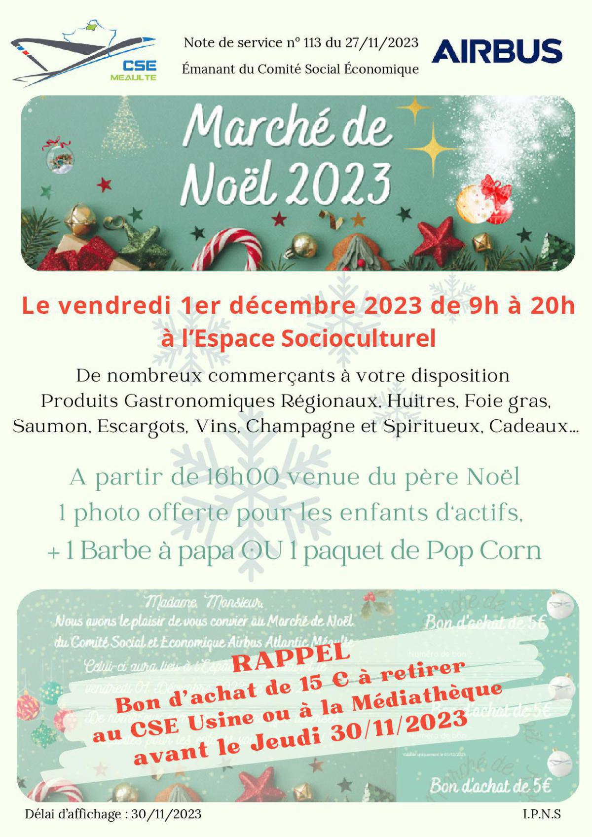 Marché de Noël le 1er Décembre