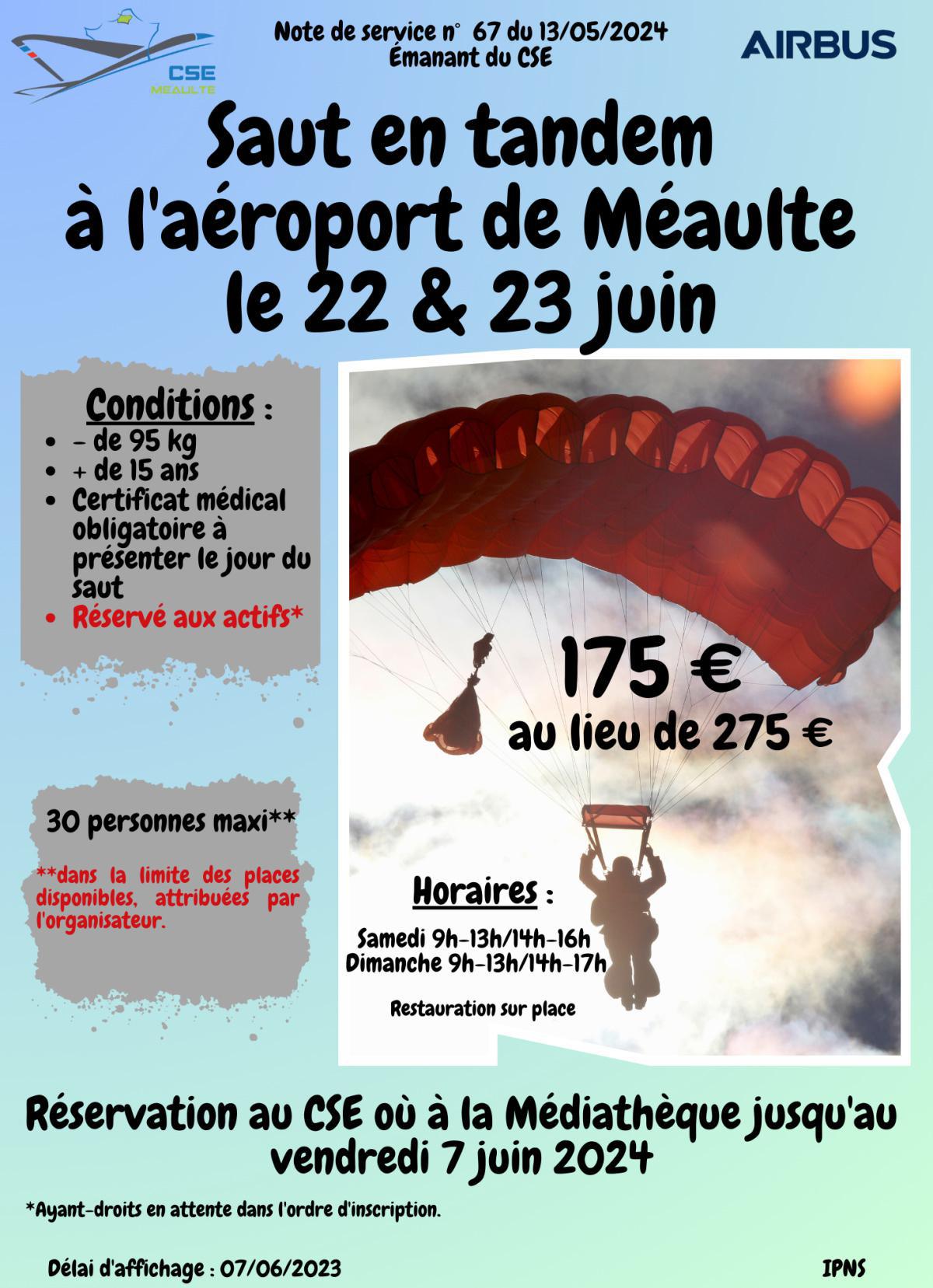 Parachute à Méaulte 22-23 juin