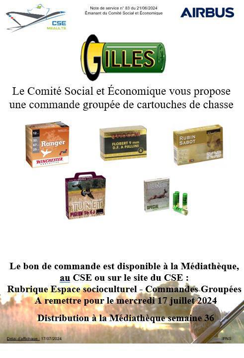 Commande de cartouches de chasse